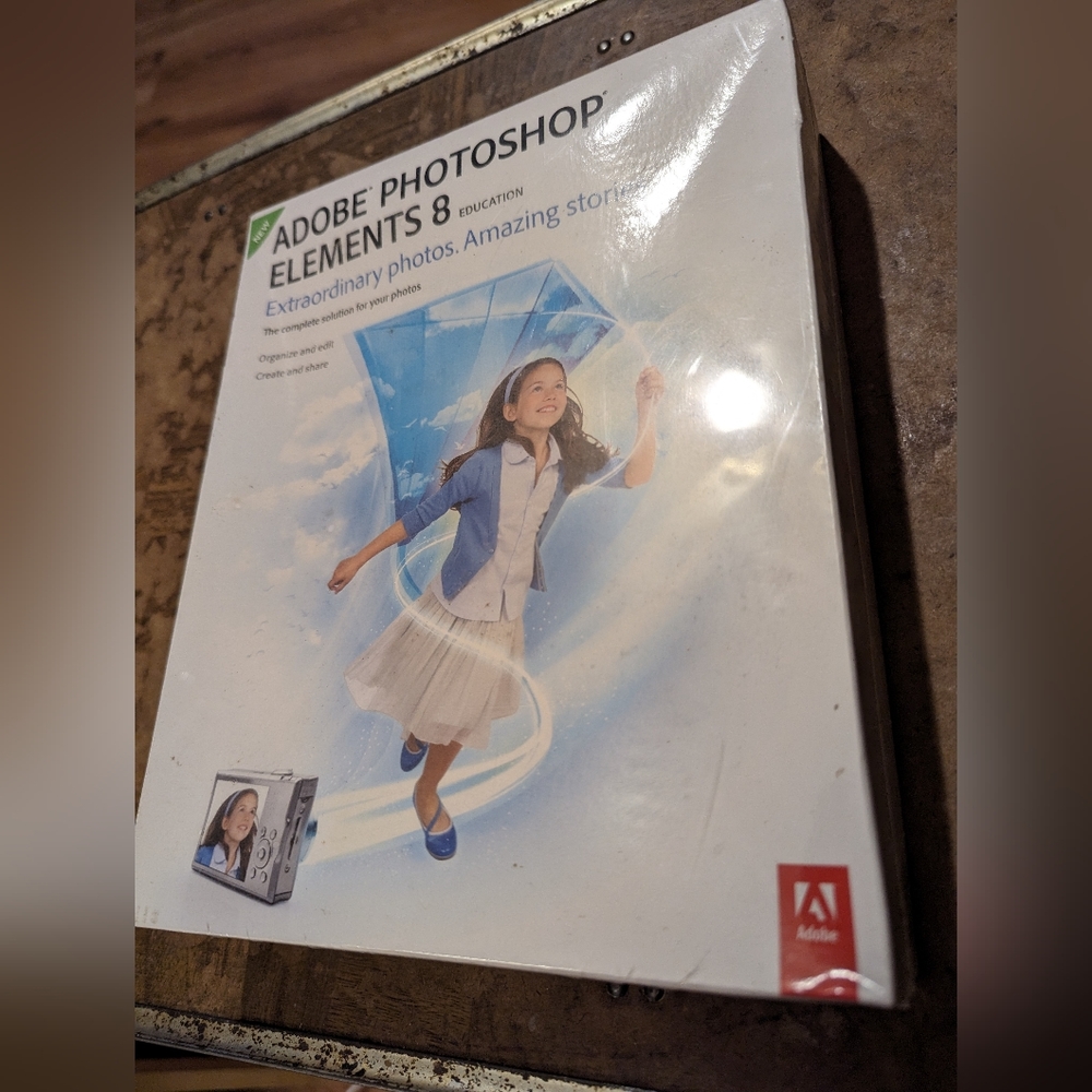 Adobe Photoshop Elements 8 for PC- Software Disc w/ Serial Number Key